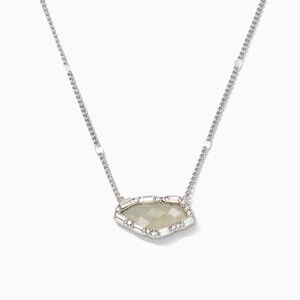 Stella & Dot Silver, Pave Stone, & Labradorite Pendant Necklace